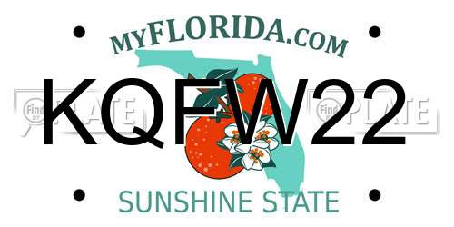 KQFW22 Florida License Plate