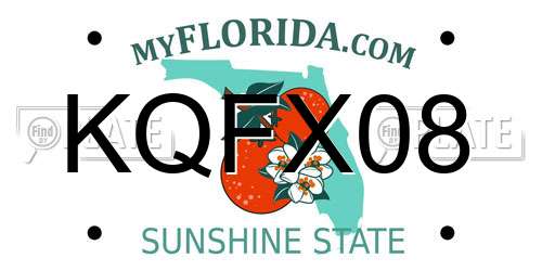 KQFX08 Florida License Plate