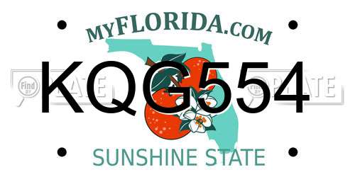 KQG554 Florida License Plate