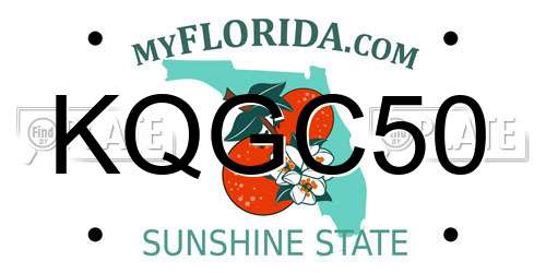 KQGC50 Florida License Plate