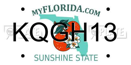 KQGH13 Florida License Plate