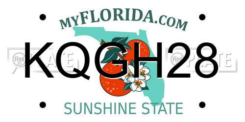 KQGH28 Florida License Plate