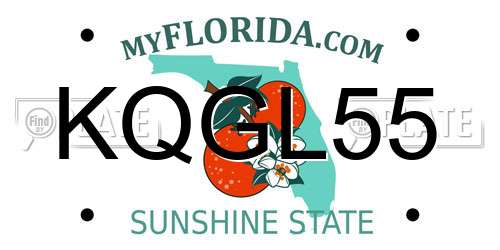 KQGL55 Florida License Plate