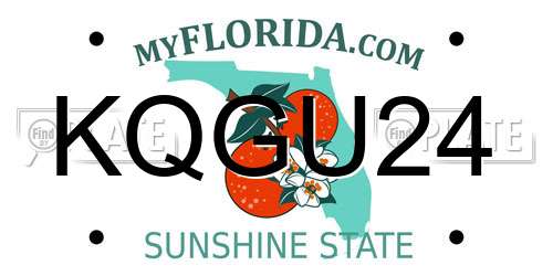 KQGU24 Florida License Plate
