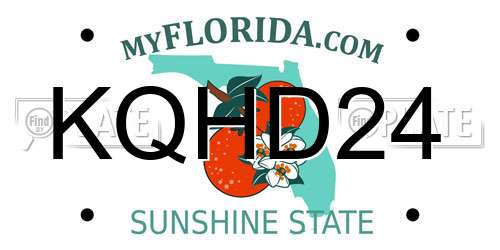 KQHD24 Florida License Plate