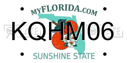 KQHM06 Florida License Plate