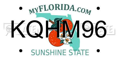 KQHM96 Florida License Plate