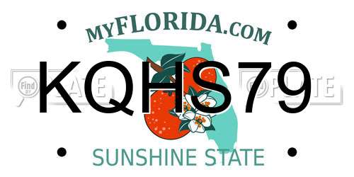 KQHS79 Florida License Plate