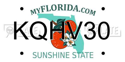 KQHV30 Florida License Plate