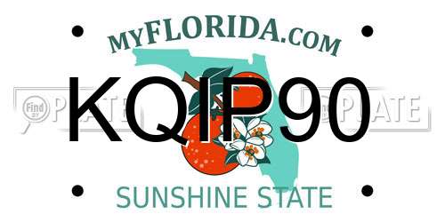 KQIP90 Florida License Plate