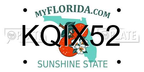 KQIX52 Florida License Plate