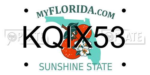 KQIX53 Florida License Plate