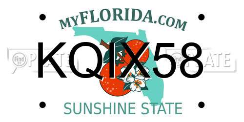 KQIX58 Florida License Plate