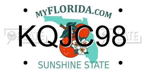 KQJC98 Florida License Plate