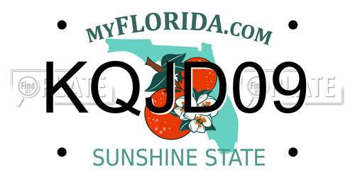 KQJD09 Florida License Plate