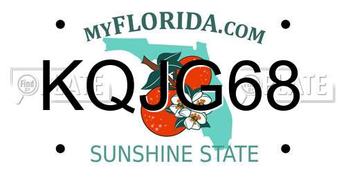 KQJG68 Florida License Plate