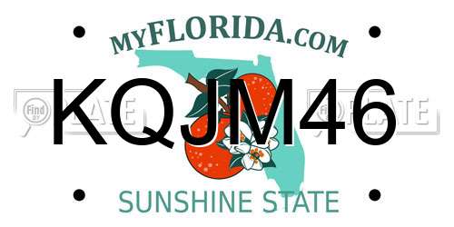 KQJM46 Florida License Plate