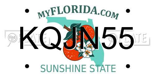 KQJN55 Florida License Plate