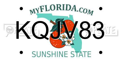 KQJV83 Florida License Plate