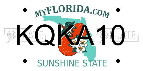 KQKA10 Florida License Plate