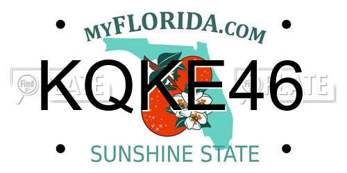 KQKE46 Florida License Plate