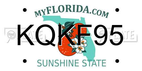 KQKF95 Florida License Plate
