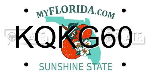 KQKG60 Florida License Plate