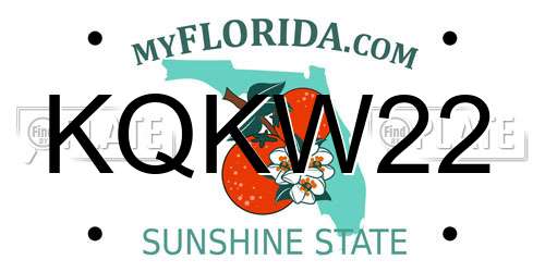 KQKW22 Florida License Plate