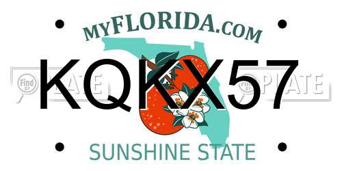 KQKX57 Florida License Plate