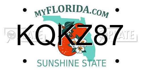 KQKZ87 Florida License Plate