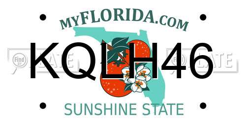 KQLH46 Florida License Plate