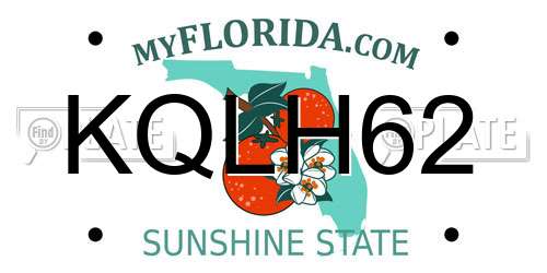 KQLH62 Florida License Plate