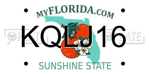 KQLJ16 Florida License Plate