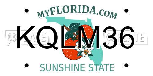KQLM36 Florida License Plate