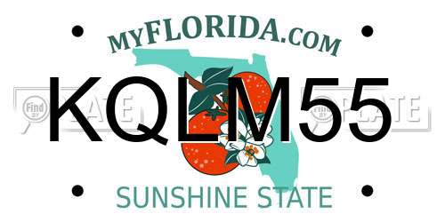 KQLM55 Florida License Plate
