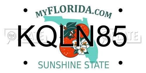 KQLN85 Florida License Plate