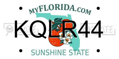 KQLR44 Florida License Plate