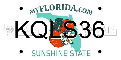 KQLS36 Florida License Plate