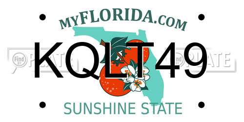 KQLT49 Florida License Plate