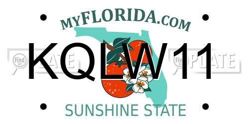 KQLW11 Florida License Plate