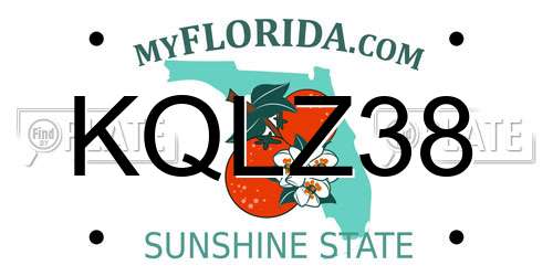 KQLZ38 Florida License Plate