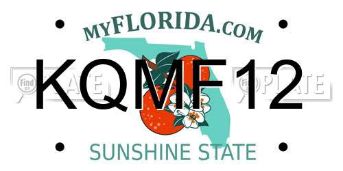 KQMF12 Florida License Plate