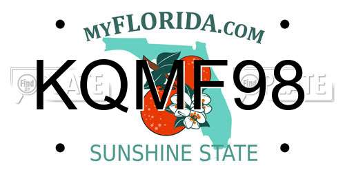 KQMF98 Florida License Plate