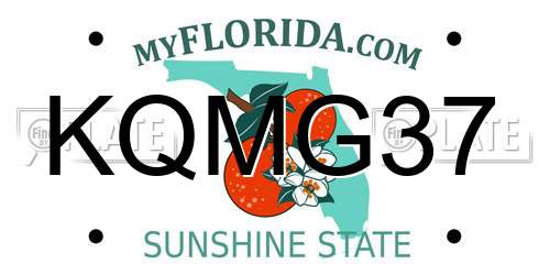 KQMG37 Florida License Plate