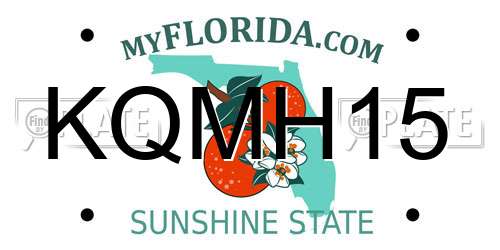 KQMH15 Florida License Plate