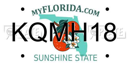 KQMH18 Florida License Plate
