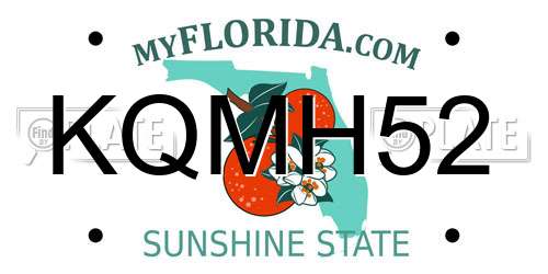KQMH52 Florida License Plate
