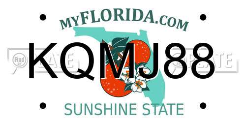 KQMJ88 Florida License Plate