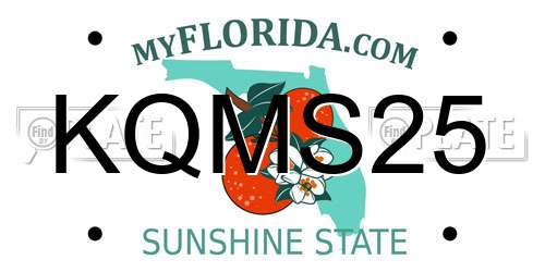 KQMS25 Florida License Plate