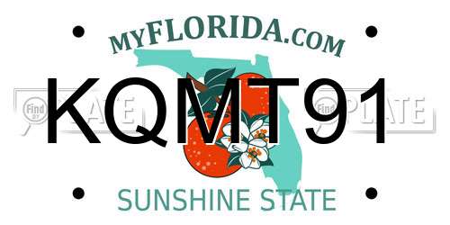 KQMT91 Florida License Plate
